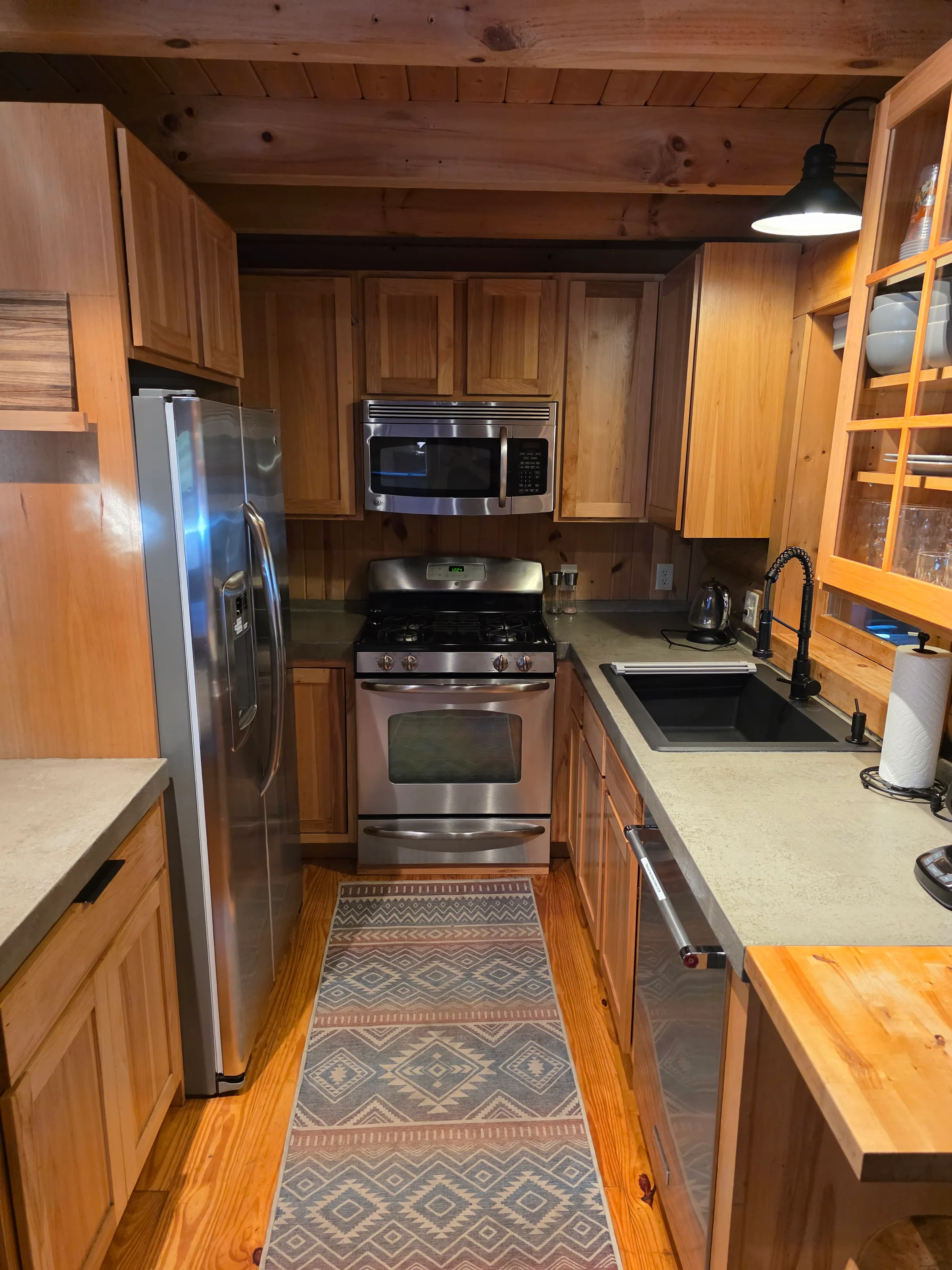 Kitchen with stainless steel appliances