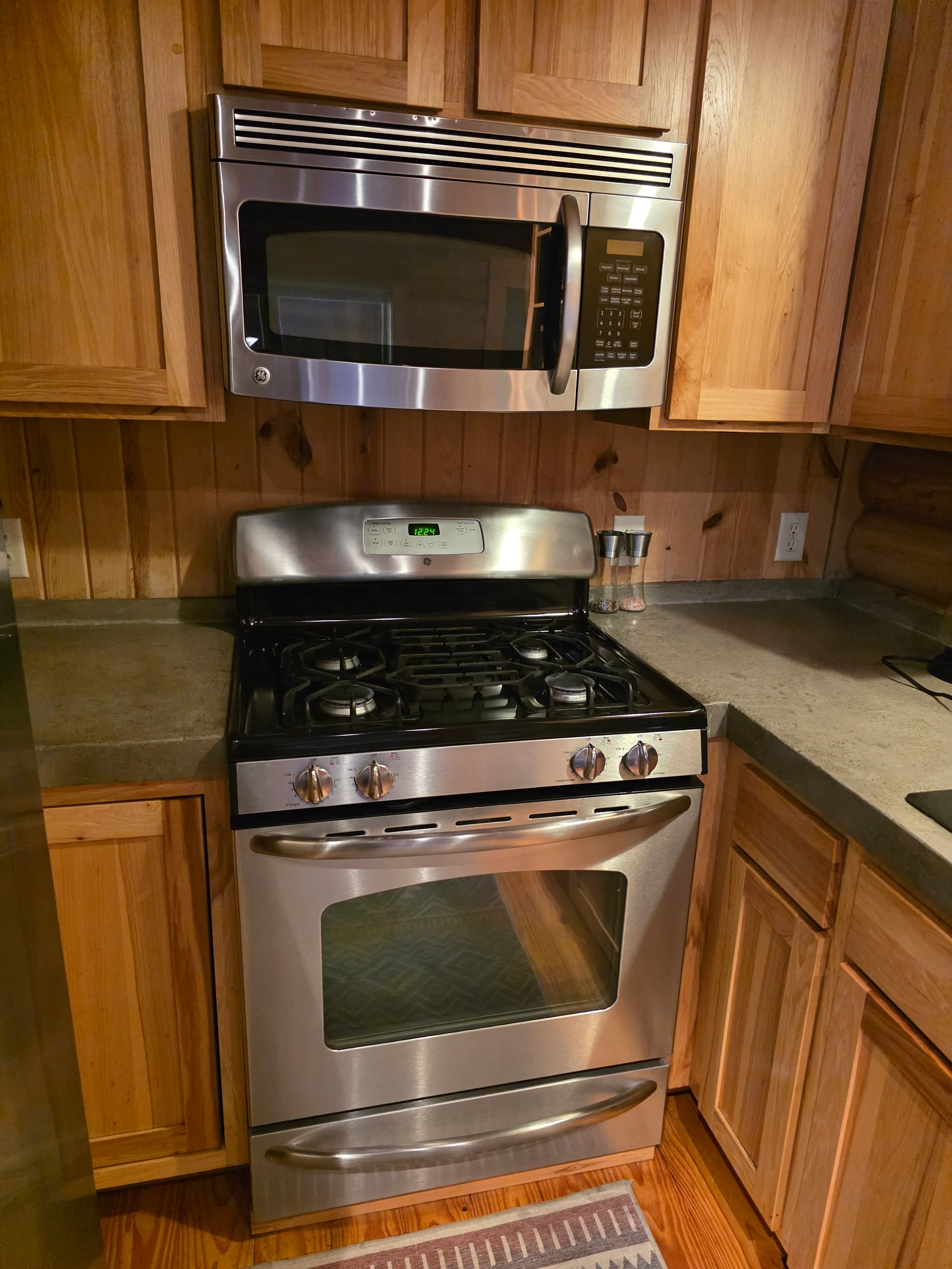 Gas range and microwave