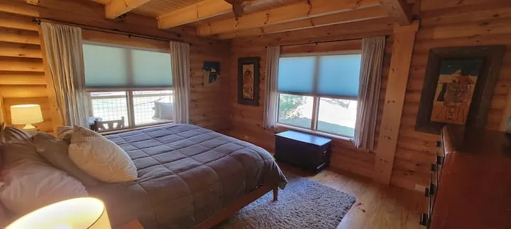 Bedroom with blackout shades