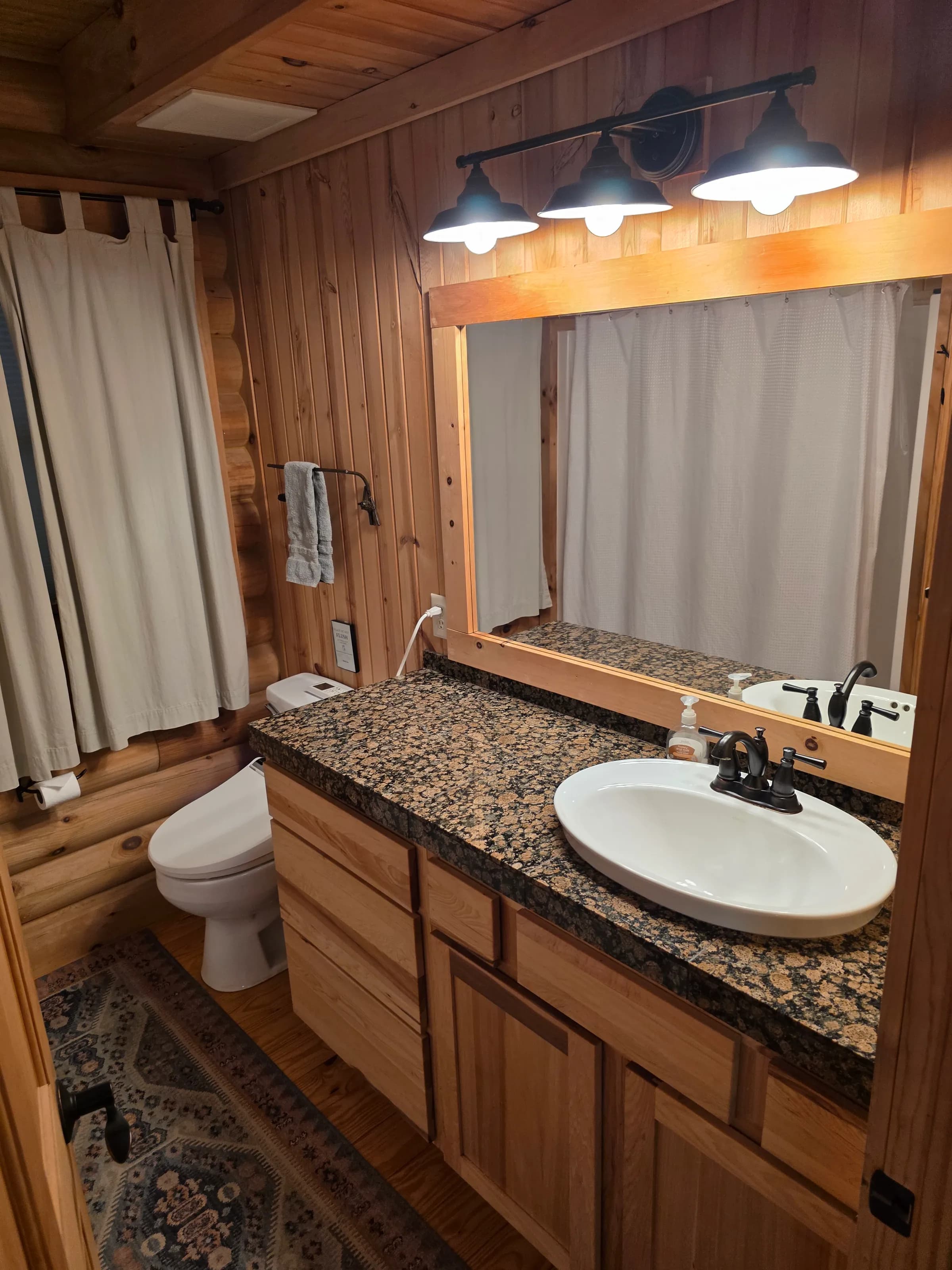 Bathroom with granite vanity