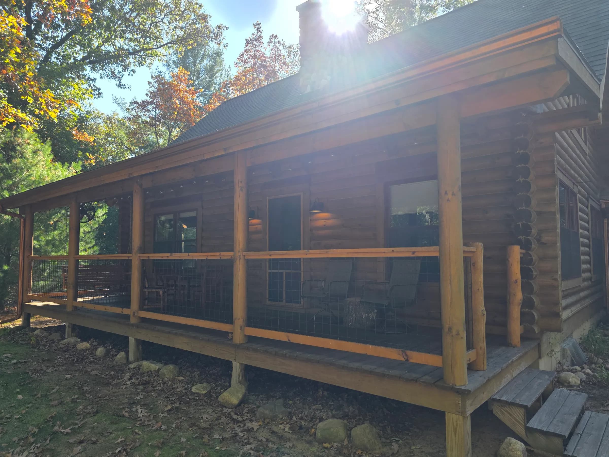 Wraparound covered porch