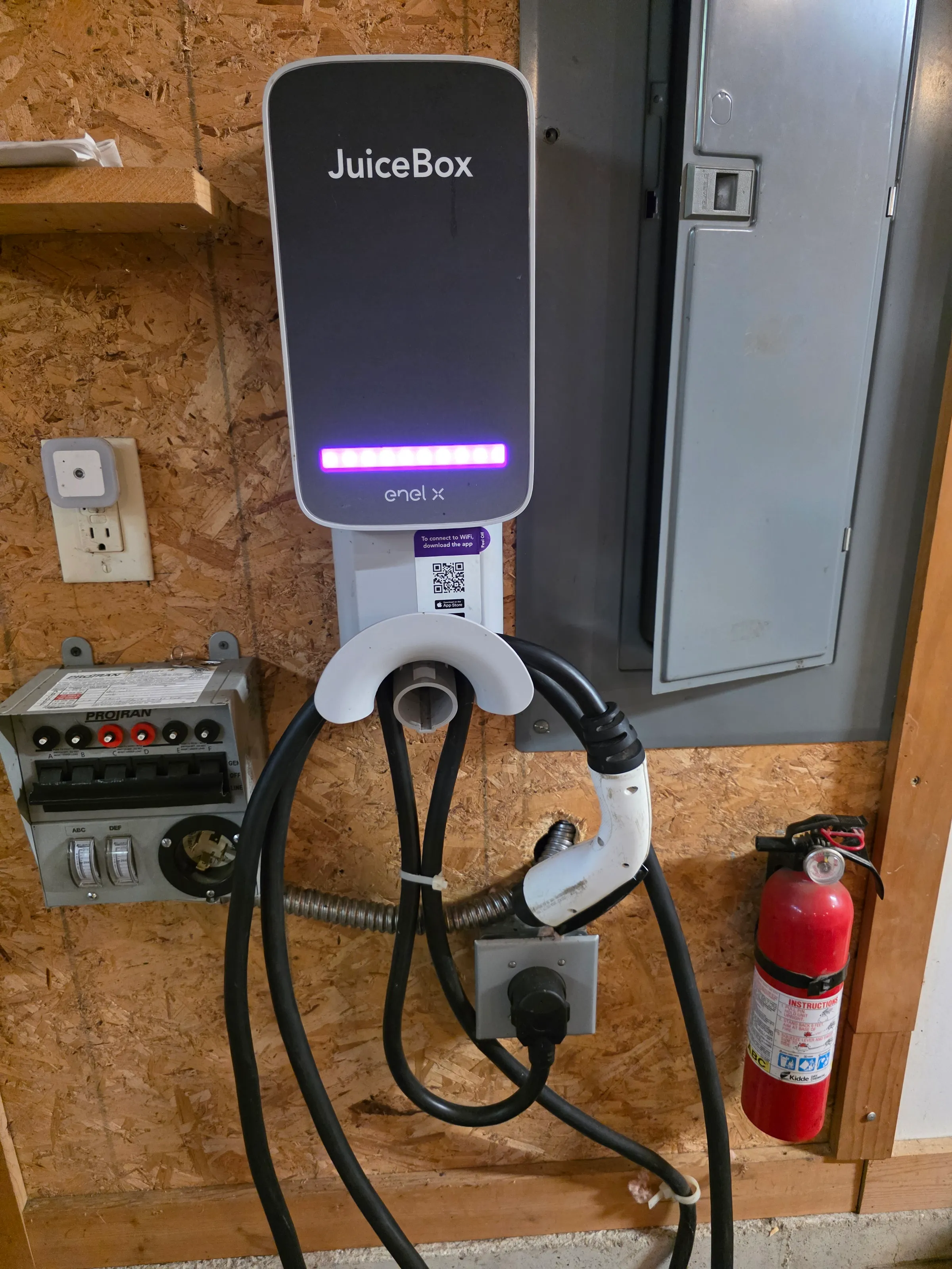 EV charger in the garage